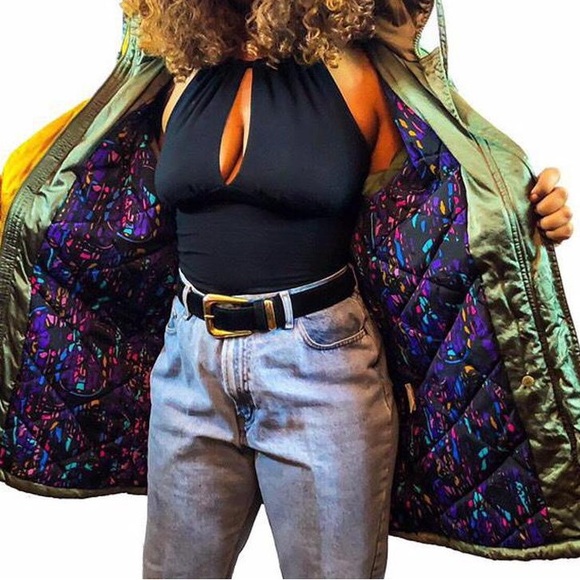 VINTAGE 80s 90s OVERSIZED METALLIC GREEN PUFFER JACKET SIZE SMALL - Picture 4 of 4